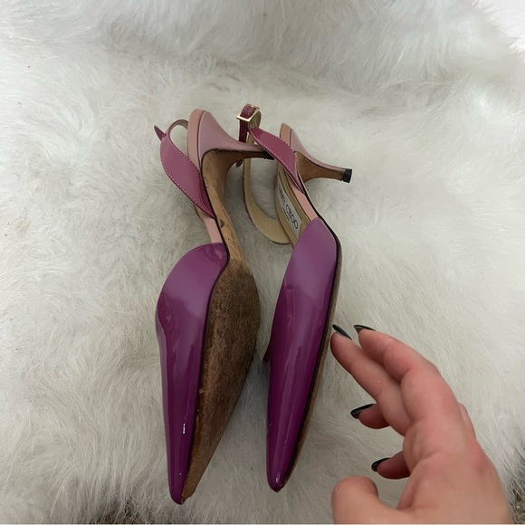 Jimmy Choo Volt Patent Leather Slingback Pump Heels - Picture 5 of 10